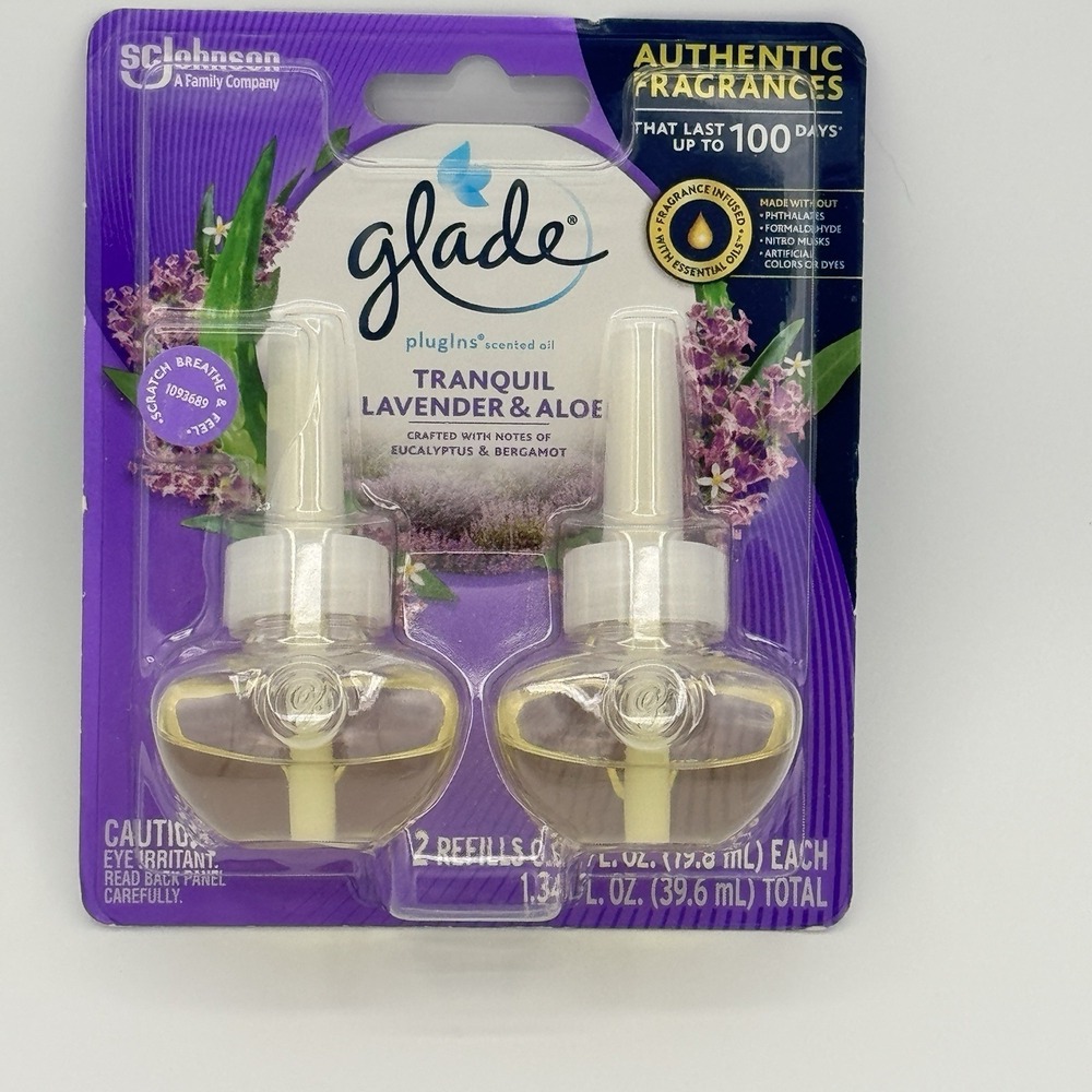 Glade PlugIns Refill Tranquil Lavender & Aloe 2 Pack 1.34oz - Picture 1 of 5